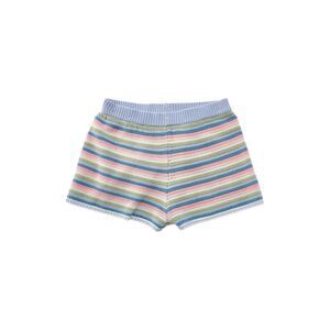 Design History Striped Knit Shorts in Light Blue, Pink, Green, Yellow